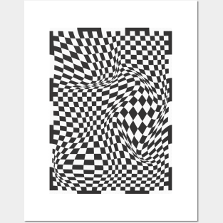 Checkerboard Pattern - Black and White Posters and Art